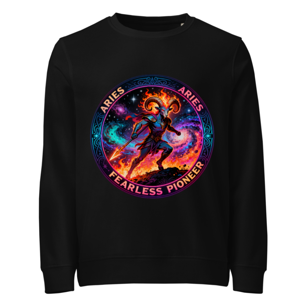 Aries Fearless Pioneer Organic Sweatshirt | Unisex Eco-Friendly Crewneck