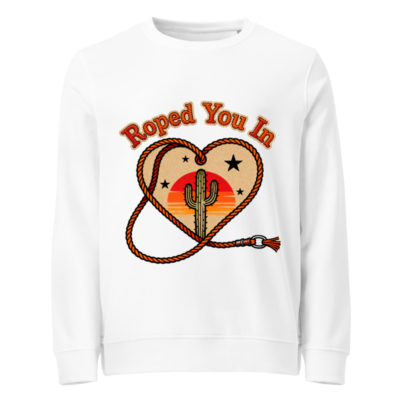 Unisex Organic Sweatshirt | Roped You In Cactus Heart Design
