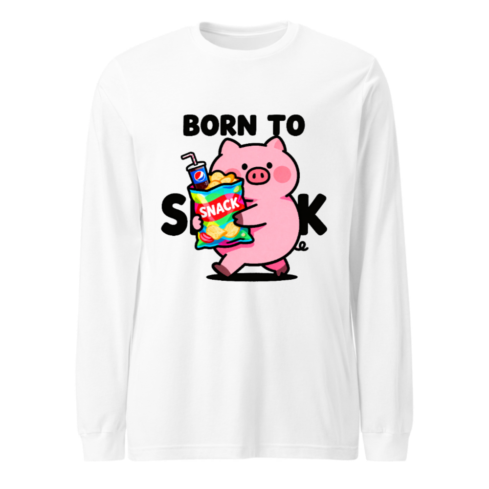 Born to Snack Pig Long Sleeve Tee - Unisex Comfort Fit