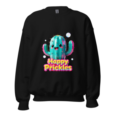 Happy Prickles Cactus Sweatshirt - Unisex Crew Neck, Soft Comfort, Vibrant Design