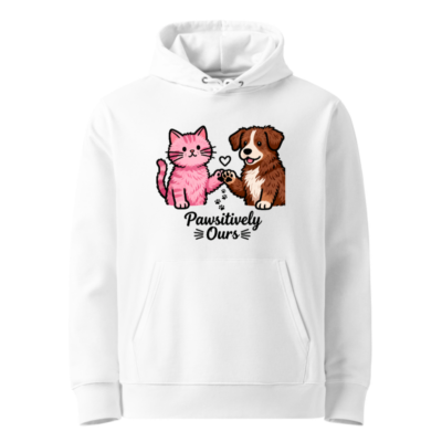 Unisex Eco Hoodie - PawSively Ours Cat & Dog Design, Soft Organic Cotton