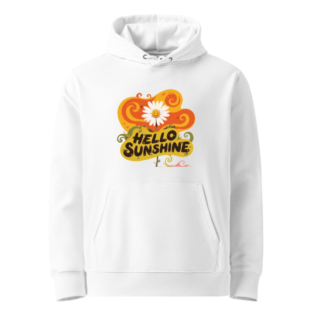 Unisex Eco Hoodie - Hello Sunshine Daisy Design, Soft Organic Cotton
