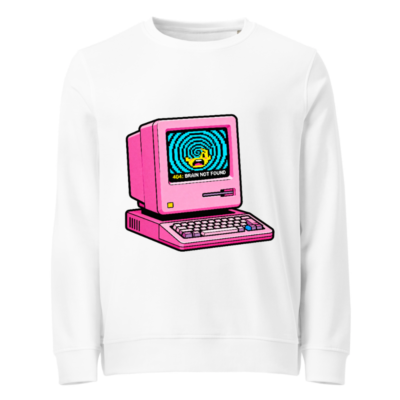 Pink Retro Computer Sweatshirt | Unisex Organic Cotton Crewneck