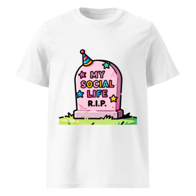 Unisex Organic Cotton T-Shirt | My Social Life R.I.P. Funny Graveyard Tee