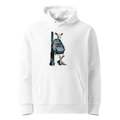 Unisex Eco Hoodie | Deer Skeleton Graphic, 'COLD SOUL' Blue Sweatshirt