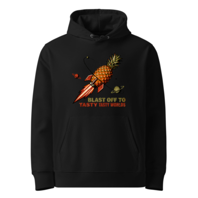 Pineapple Rocket Hoodie - Blast Off to Tasty Tasty Worlds Unisex Eco Sweatshirt