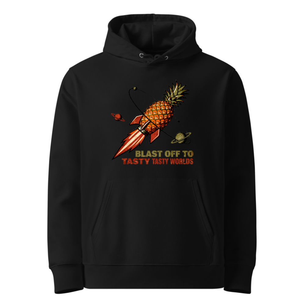 Pineapple Rocket Hoodie - Blast Off to Tasty Tasty Worlds Unisex Eco Sweatshirt