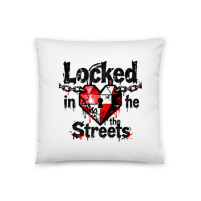Locked in the Streets - Grunge Heart Pillow 18x18" | Urban Design Decor