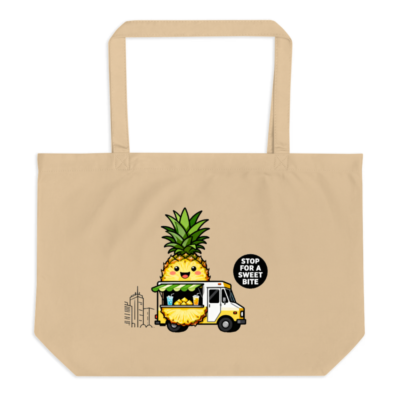 Organic Pineapple Food Truck Tote Bag | Large Eco-Friendly Canvas Bag