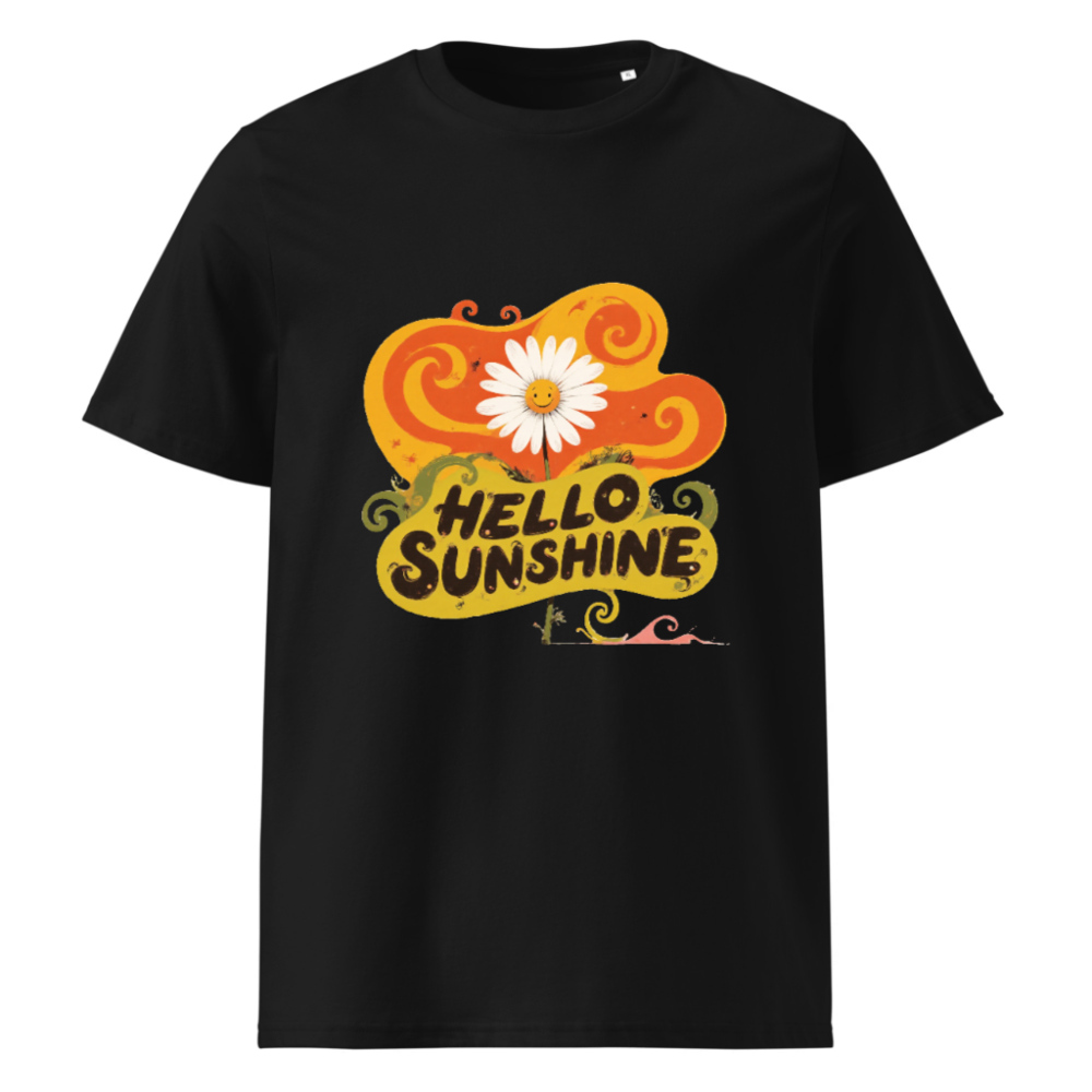 Unisex Organic Cotton T-Shirt | Hello Sunshine Flower Design