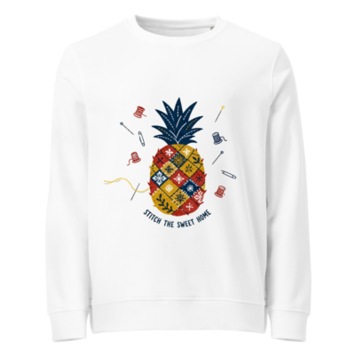 Unisex Organic Sweatshirt | Stitch the Sweet Home Pineapple Design