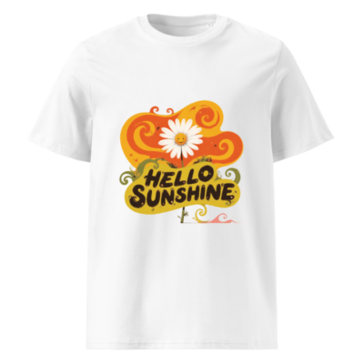 Unisex Organic Cotton T-Shirt | Hello Sunshine Flower Design