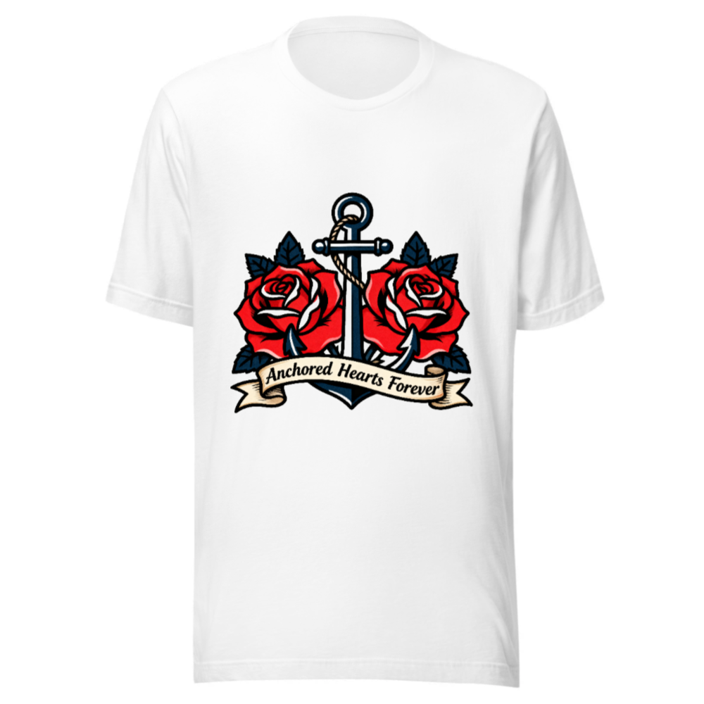 Anchored Hearts Forever Anchor Rose T-Shirt - Unisex Staple Tee