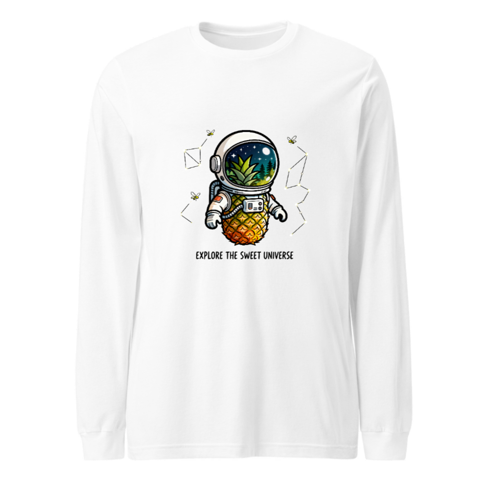 Pineapple Astronaut Long Sleeve Tee - Explore the Sweet Universe Unisex Shirt