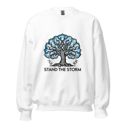 Unisex Crew Neck Sweatshirt | Stand the Storm Tree Design - Comfortable & Durable
