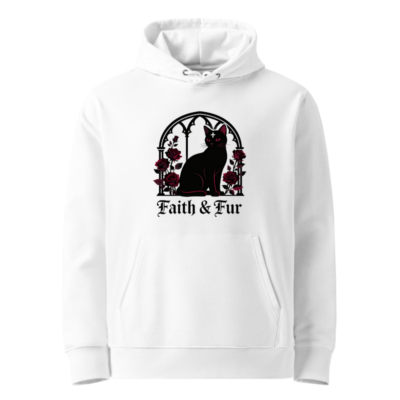 Unisex Eco Hoodie - Faith & Fur Black Cat Gothic Design