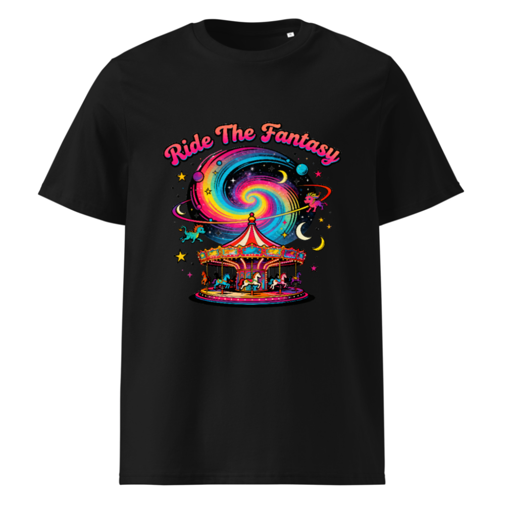 Unisex Organic Cotton T-Shirt | Ride The Fantasy Carousel Design