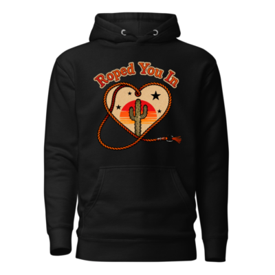 Roped You In Cactus Heart Hoodie - Unisex Premium Pullover