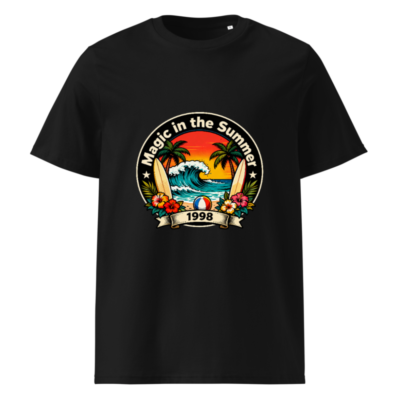 Unisex Organic Cotton T-Shirt - Magic in the Summer 1998 Surf Design