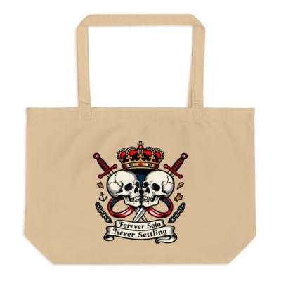 Organic Tote Bag with Skull & Crown Design | Forever Solo Never Settling
