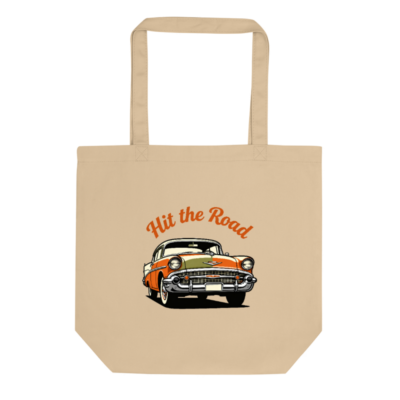 Eco Oyster Tote Bag | Vintage Car Design | Hit the Road