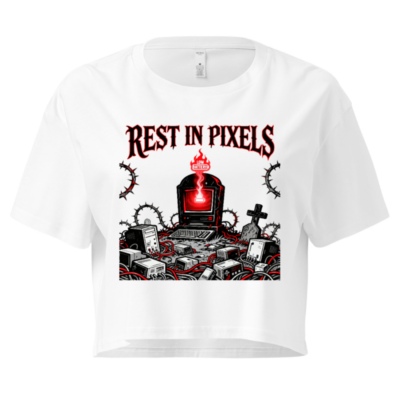 Rest in Pixels Women's Crop Top | Low Battery Graphic Tee
