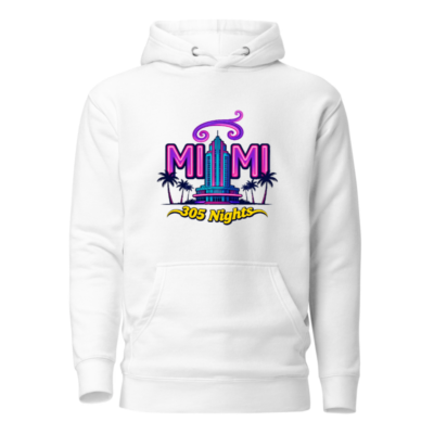 Miami 305 Nights Unisex Hoodie | Premium Pullover with Neon Art