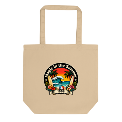 Eco Oyster Tote Bag | Magic in the Summer 1998 Surf Design - Sustainable Canvas Tote