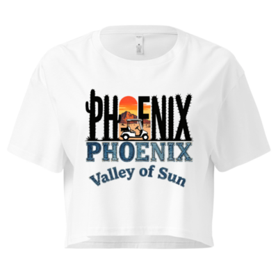 Phoenix Valley of Sun Women's Crop Top - Cactus Sunset Golf Tee Shirt