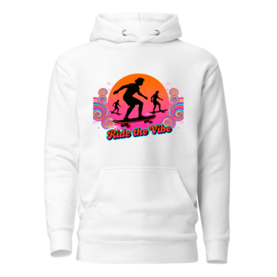 Unisex Premium Pullover Hoodie | Ride the Vibe Skateboard Graphic