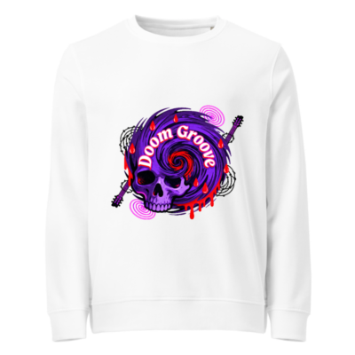 Unisex Organic Sweatshirt | Doom Groove Skull Design