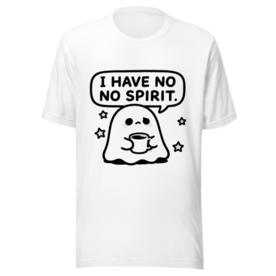 I Have No Spirit Ghost Tee - Unisex Staple T-Shirt with Cute Coffee Ghost Design