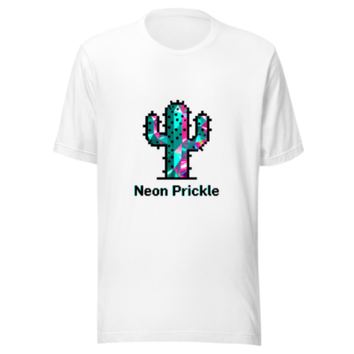 Neon Prickle Pixel Cactus Unisex Staple T-Shirt - Vibrant Geometric Design