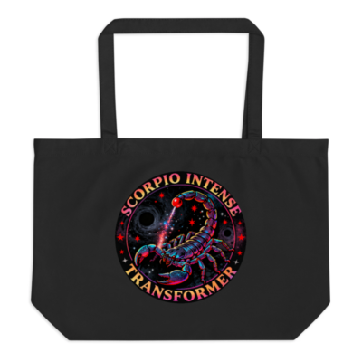 Scorpio Intense Transformer Tote Bag - Large Black Organic Cotton Tote