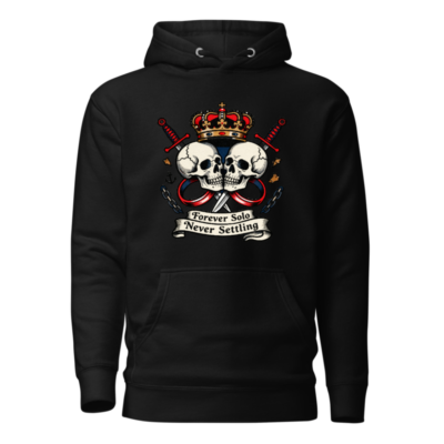 Unisex Premium Pullover Hoodie - Forever Solo Never Settling Skull Crown Design