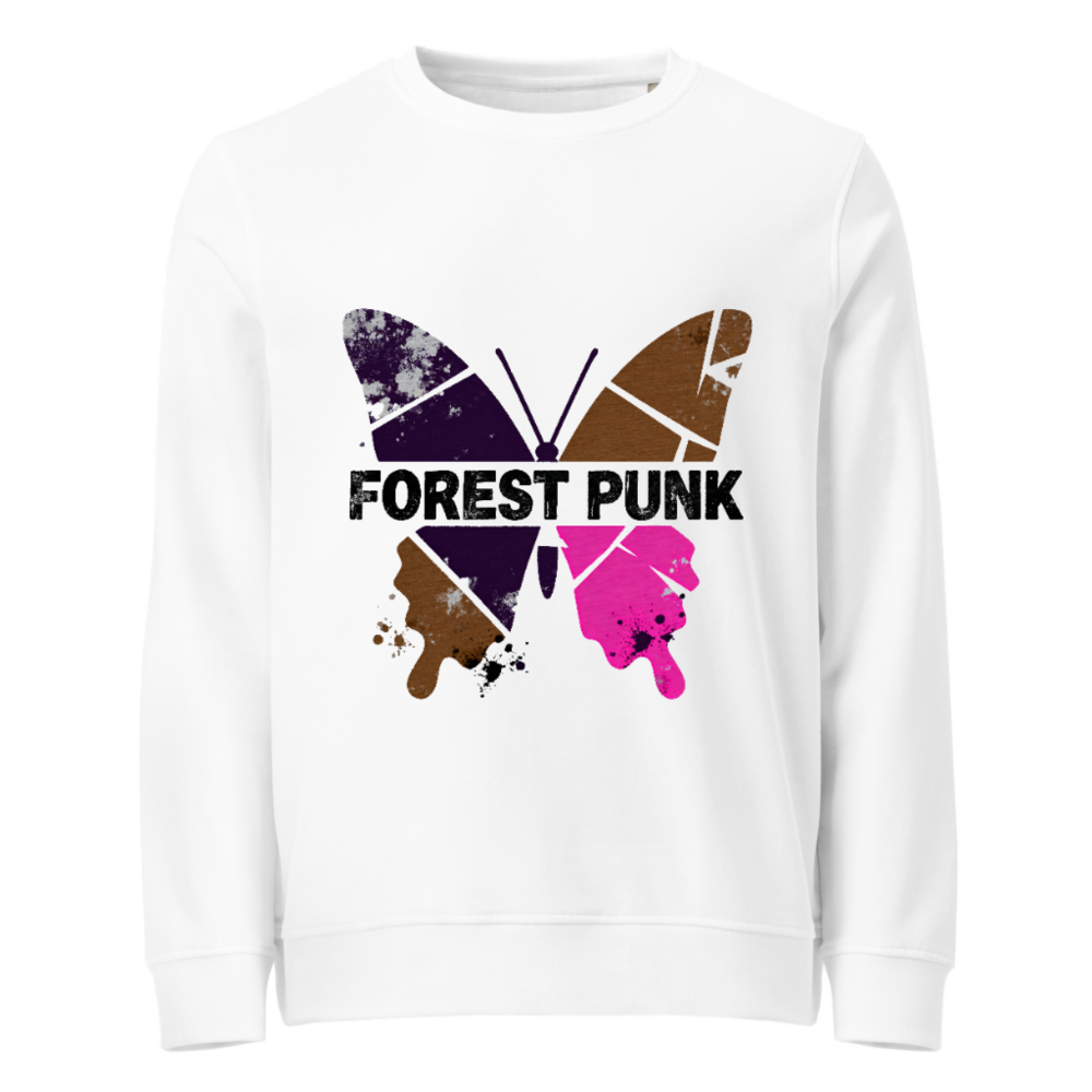 Unisex Organic Forest Punk Butterfly Sweatshirt - Eco-Friendly, Sustainable Cotton
