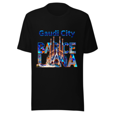 Gaudi City Barcelona Unisex T-Shirt - Colorful Sagrada Familia Design
