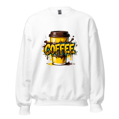 Unisex Coffee Cup Sweatshirt - Comfortable Crew Neck Graphic Tee for Coffee Lovers