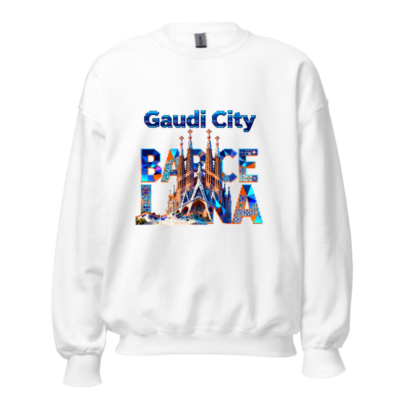 Gaudi City Barcelona Unisex Crew Neck Sweatshirt | Artistic Architecture Design