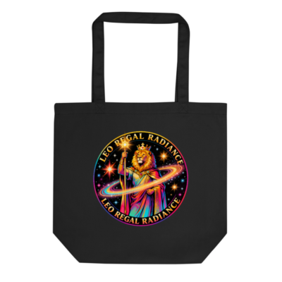 Eco Black Tote Bag | Leo Regal Radiance Lion King Design
