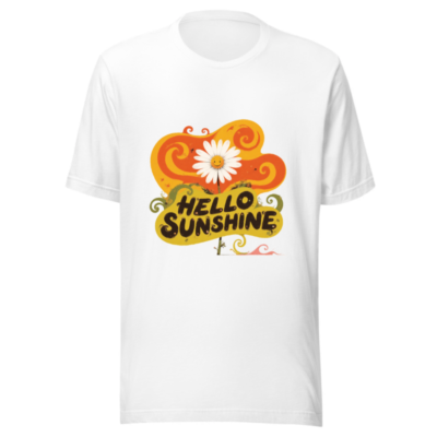 Unisex Staple T-Shirt - Hello Sunshine Flower Graphic Tee, Comfort Fit