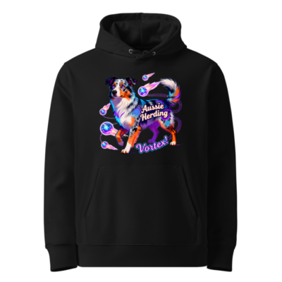 Aussie Herding Vortex! Unisex Eco Hoodie - Black