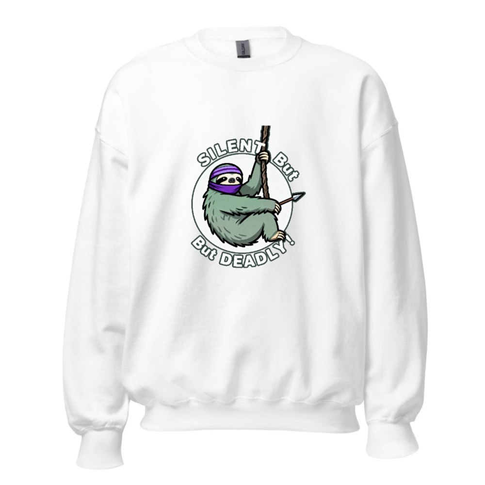 Silent But Deadly Sloth Ninja Sweatshirt | Unisex Crew Neck