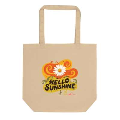 Eco Oyster Tote Bag | Hello Sunshine Daisies - Reusable Organic Cotton Tote