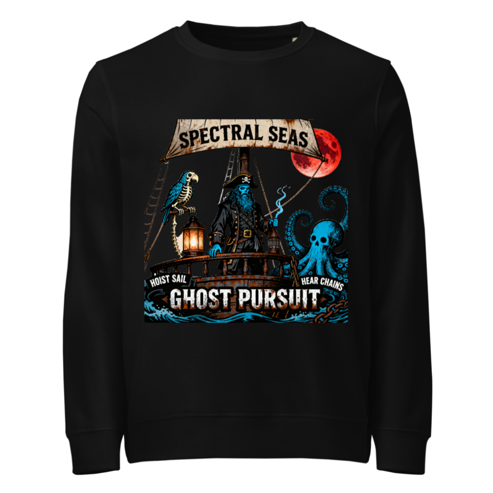 Spectral Seas Ghost Pursuit Unisex Organic Sweatshirt | Hoist Sail, Hear Chains
