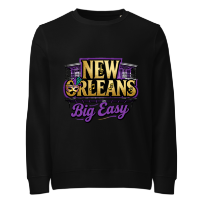 Unisex Organic Sweatshirt | New Orleans Big Easy Mardi Gras Design