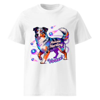 Aussie Herding Vortex! Unisex Organic Cotton T-Shirt