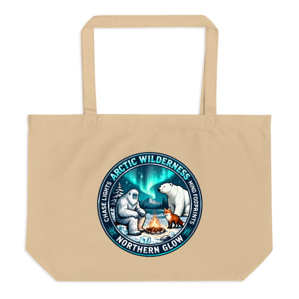 Arctic Wilderness Northern Glow Organic Tote Bag | Large Eco-Friendly Canvas Tote
