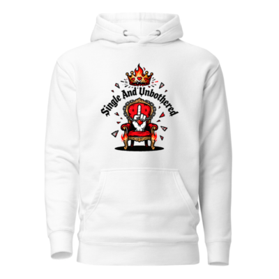 Single And Unbothered Hoodie - Premium Unisex Pullover with Crown & Throne Design