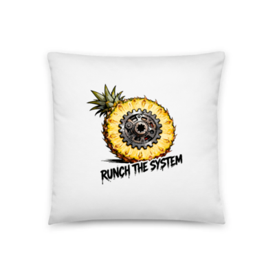 Runch the System Pineapple Gear Pillow 18"x18" - Unique Artistic Decorative Cushion